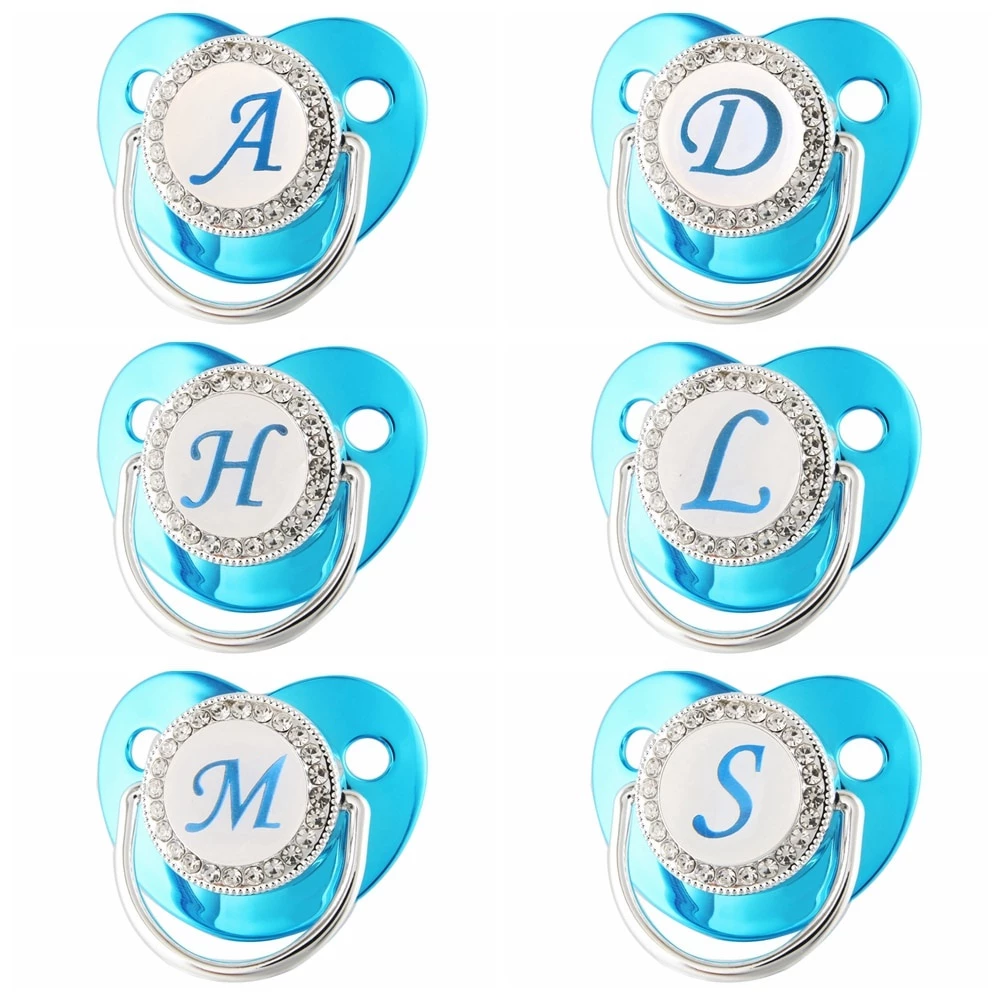Chupeta De Bebê Que Bling Com Tampa/Mordedor De Silicone Inicial De 26 Botões Para Bebês/Recém-Nascidos