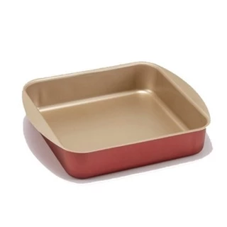 ASSADEIRA QUADRADA ANTIADERENTE CEREJA Nº 01 26x23cm FORMA TABULEIRO BANDEJA TEFLON