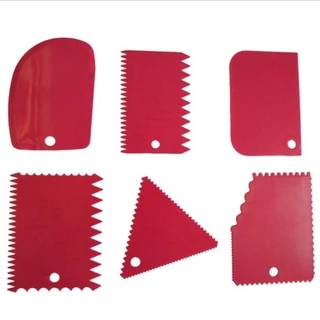 6 peças / conjunto de espátula de plástico bolo de massa espátula de massa folhada Diy fer