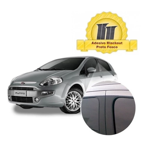 Adesivo Blackout Coluna Porta Preto Fosco Poroso Fiat Punto