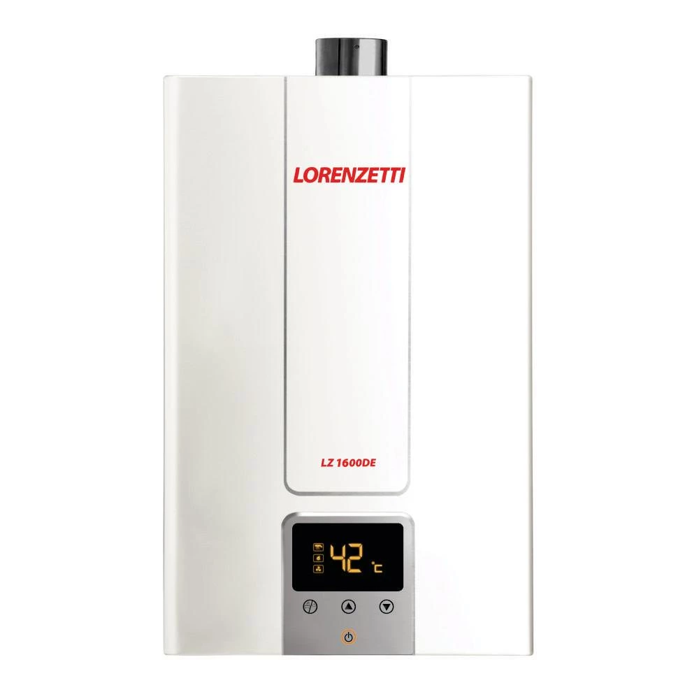 🔥 Aquecedor de Água a Gás Lorenzetti 15 Litros LZ 1600DE-B Branco GLP Bivolt Digital