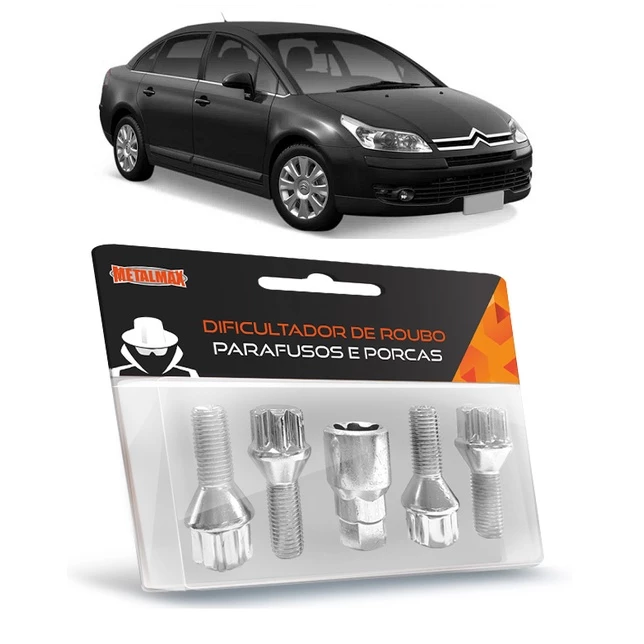 Kit Jogo Parafuso Antifurto Trava de Roda C4 Pallas e Hatch Todos Modelos
