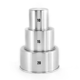 CONJUNTO 3 Forma Assadeira Bolo REDONDA ALTA 10 / 15 / 20 x 10 cm Aluminio - F40-1