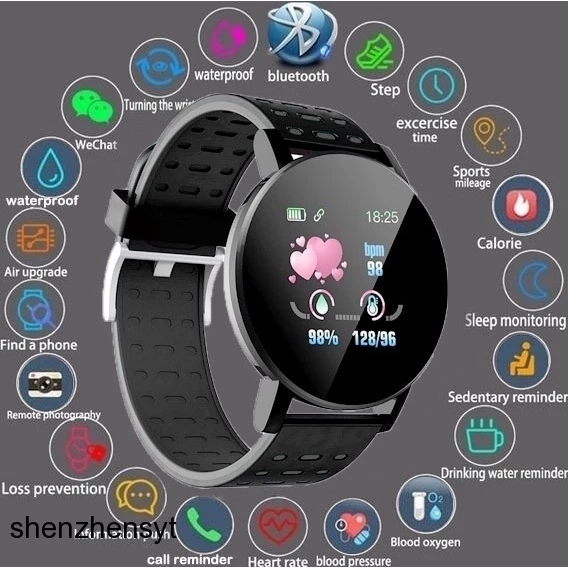 relogio smartwatch redondo Relógio Smartwatch/Band 119 Plus Fitness/Monitor digital À Prova D'água smartwatch masculino