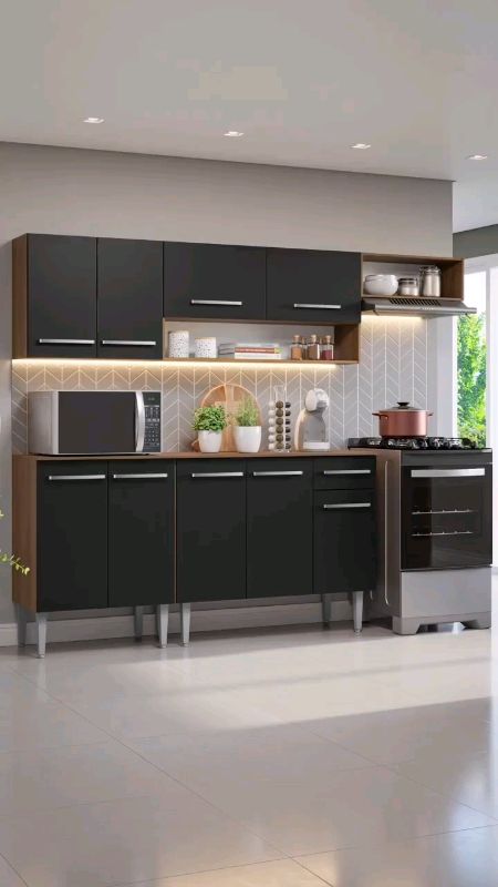 #Armário de #Cozinha #Compacta 229cm Branco/Rustic# Emilly Pop #Madesa #achadinhosdaalice