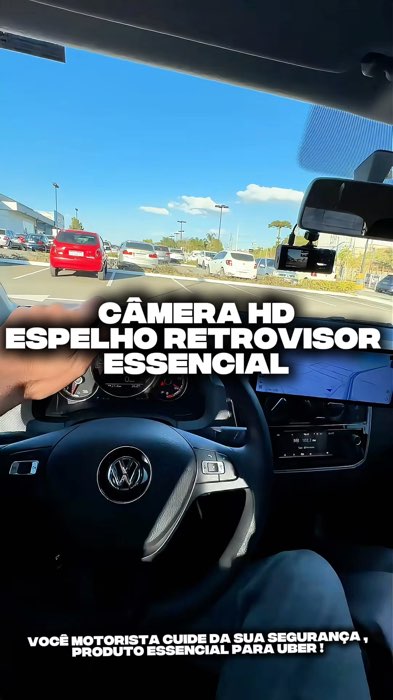 Gravação de espelho retrovisor HD 1080P 🎥 Dianteira e traseira + 64GB! Só na Shopee 🛒 #camera #gravacao #carro #uber #99 #monitoramento #ShopeeVídeo