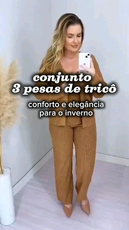 conjunto 3 pesas de tricô para o inverno conforto e elegância #conjuto#inverno #elegante#trico