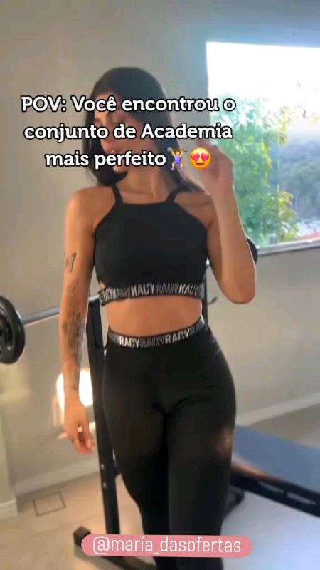 Dê uma olhada em #Conjunto #Fitness #Legging #CinturaAlta  #Cropped #Treinar #Shopee