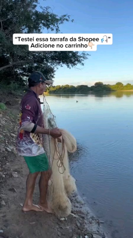 Adicione no carrinho👆🏻 Tarrafa de Pesca Artesanal #tarrafadepesca  #pescaartesanal #tarrafashoee #pescanorio #shopee #viral #promo