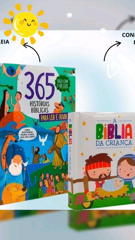 kit 2 livros / 365 histórias Bíblicas + histórias Bíblicas + A bíblia da criança #livro #historia #cristã #biblica