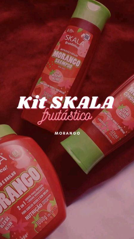 ? Kit Skala Morango: brilho, hidratação e perfume irresistível nos seus cabelos! ? #Skala #HairCare #Beleza #cabelo #cuidadocomcabelo #shampoo #amo
