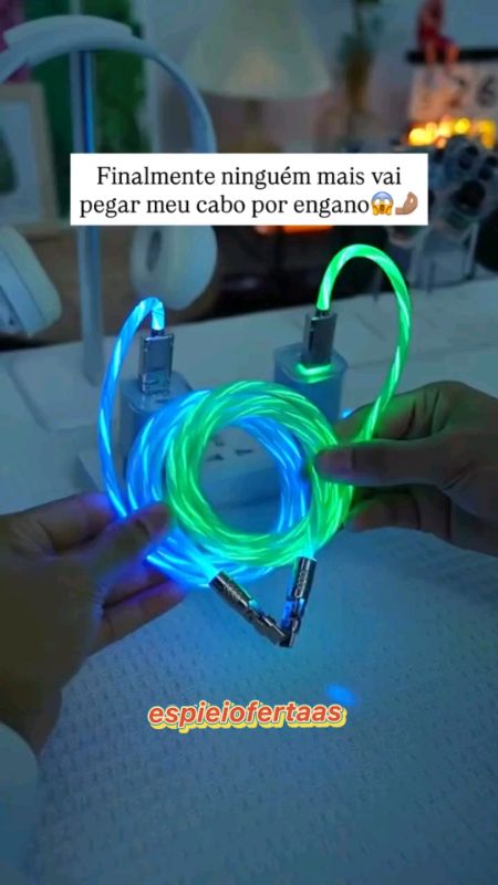 cabo com led #cabousb #led #carregador #acheinashopee