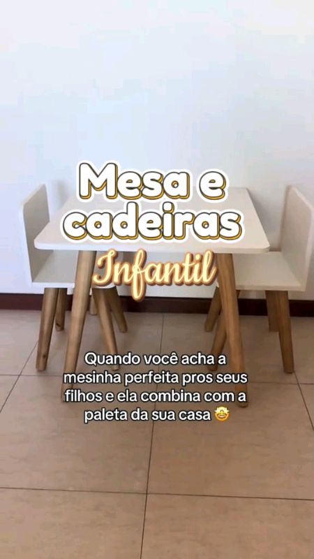 [Mesa infantil multiuso MDF] A mesa perfeita para os pequenos, a qualidade é IMPECÁVEL 🤍✨ #mesainfantil #mesaecadeirasinfantil #mesainfantilmdf