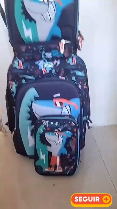 Kit Escolar Mochila Unicórnio Tubarão Escolar Infantil Carrinho Rodinha #mochilaescolar #mochilatubarão #escola #voltaasaulas