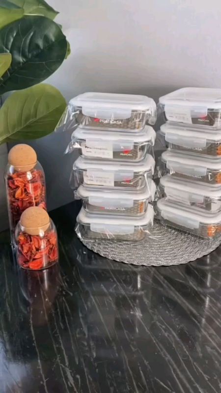 Práticos e higiênicos, não deixam cheiro, visual clean para suas marmitas #marmitas #pote #vidro #cozinha