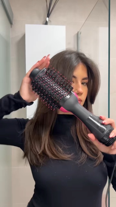 ￼Escova Secadora Alisador Elétrica Quente Cabelo Hair Styler Com 3 Em 1
