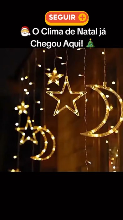 Cascata Led Pisca Pisca Cortina Luz RGB Amarela Decoração Natal Estrela Lua Papai Noel Neve Sacada