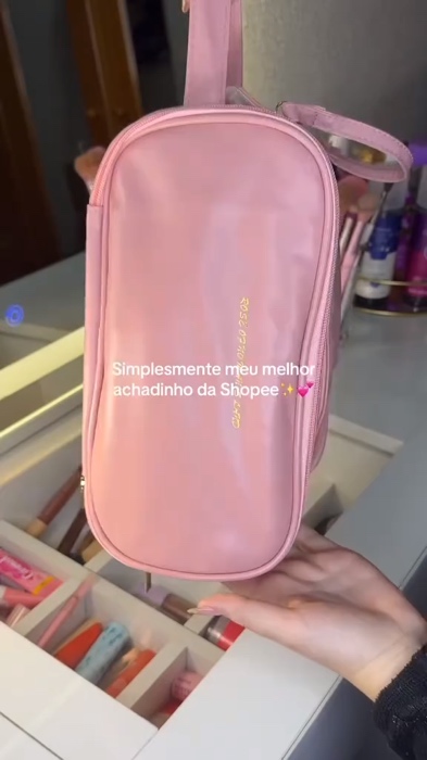 💄✈️ Organização e praticidade onde você for! #BolsaCosmética #NecessaireDeViagem #Organização #Achadinhos #praticidadefeminina #fy #viral