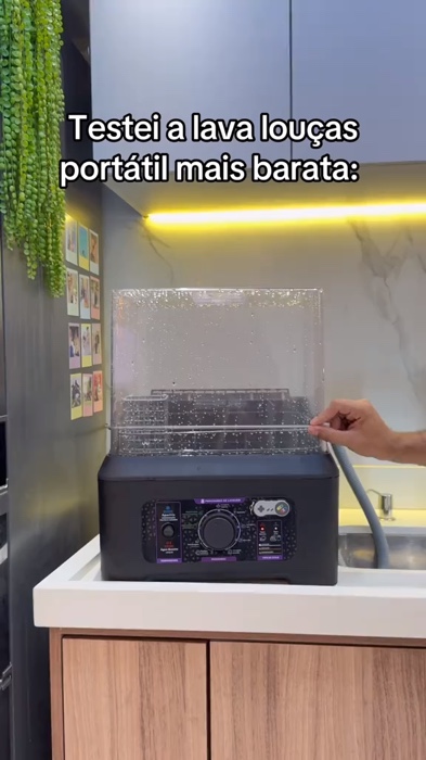 Compacta, potente e estilosa: a lava-louça portátil que você respeita! 🧼💦 #lavalouça #cozinha #portatil #praxis #louças