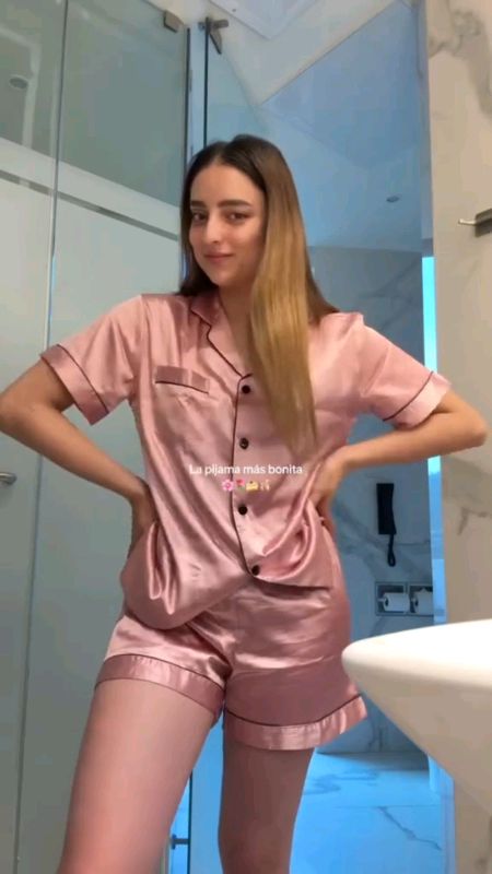 pijama americano de cetim feminino.    #pijama #moda #feminino