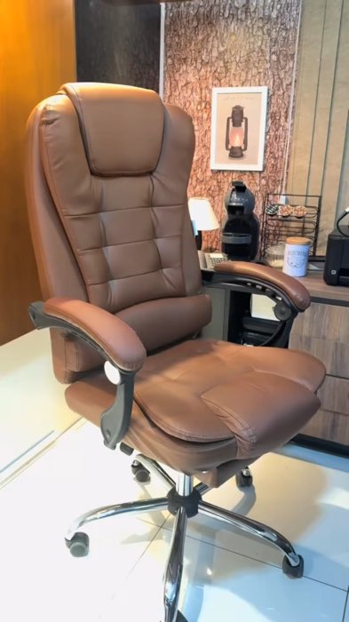 ￼Cadeira Presidente Com Pontos De Massagem Couro Descanso Pé #cadeira #cadeiraescritorio