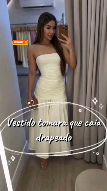 Vestido estiloso e elegante 🥰 #vestidotomaraquecaia #vestidotubinho #vestidolongo #vestidolongotomaraquecaia #vestidodrapeado