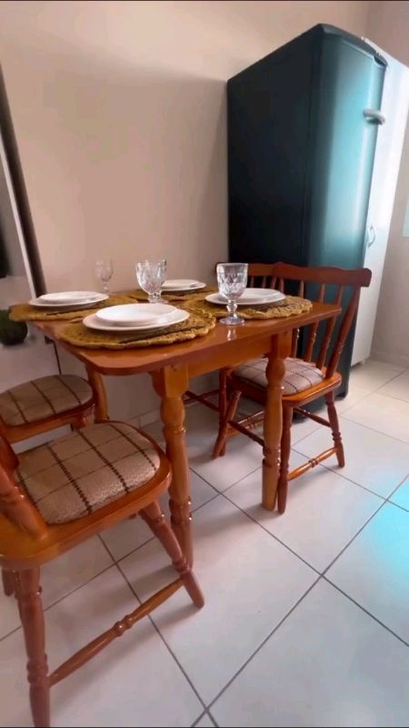 #Conjunto #Quatro #Cadeiras #Jantar #Madeira #Almofada