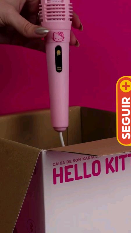Caixa de Som Hello Kitty com Microfone Led Multimídia 60W Letron Leonora - 94508#Shopee#Caixadesom