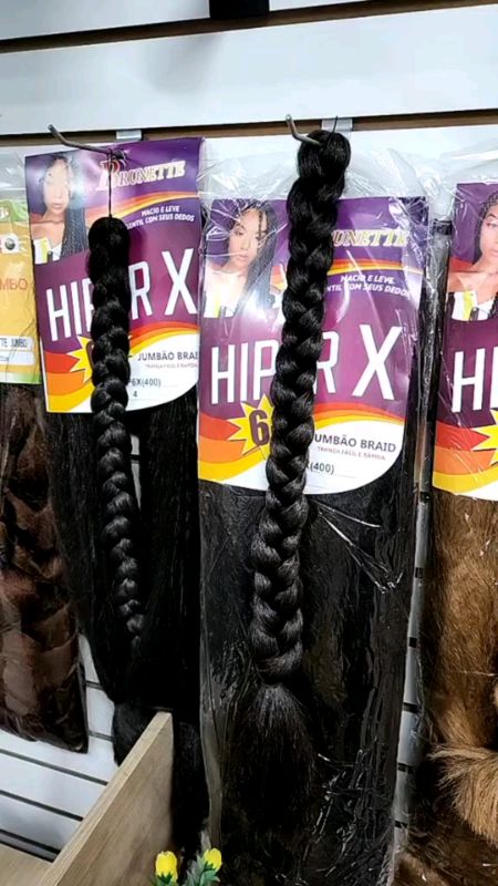 Cabelo Jumbo Hiper X 6 400g Fibra Especial Para Tranças #tranças #trancistas #mega #cabelo #jumbo #hiperx #cabeleleira #TrançasBox #shopee #Petropolis