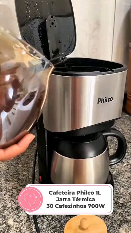 Cafeteira Philco 1L Jarra Térmica 30 Cafezinhos 700W .#cafeteira #cafe #cafeteiraeletrica #jarratermica