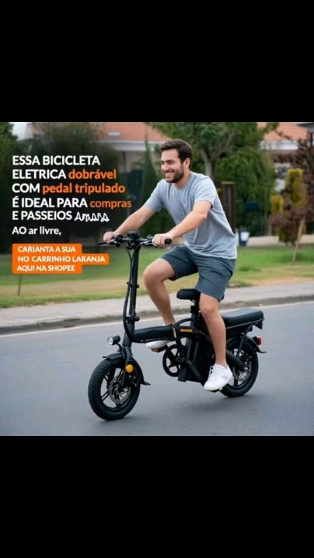 Bicicleta elétrica dobrável para adultos #NUDA #pedal #tripulado #passeio #diversão