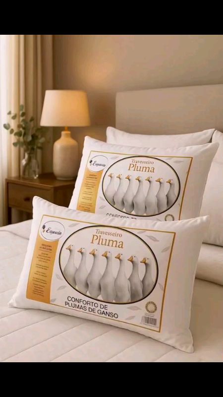 Travesseiro pluma de ganso 😴 #travesseiro #cama #SONO #pluma #descanso