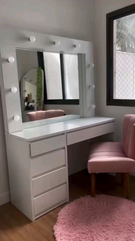 Penteadeira Camarim Margot 2 Porta 3 Gavetas #estilo #modacasa #organizador #moderno #fofo #luxo #decoracao #casa #viral #fy #penteadeira
