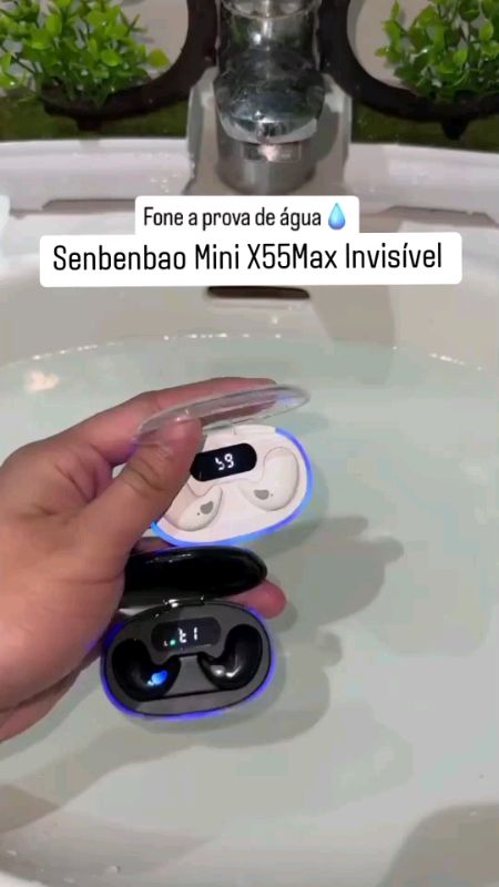 Senbenbao Mini X55Max Invisível Sono Fones De Ouvido Sem Fio Esporte Bluetooth Estéreo De Carregamento #foneinvisivel #fonedeouvido #fonesemfio