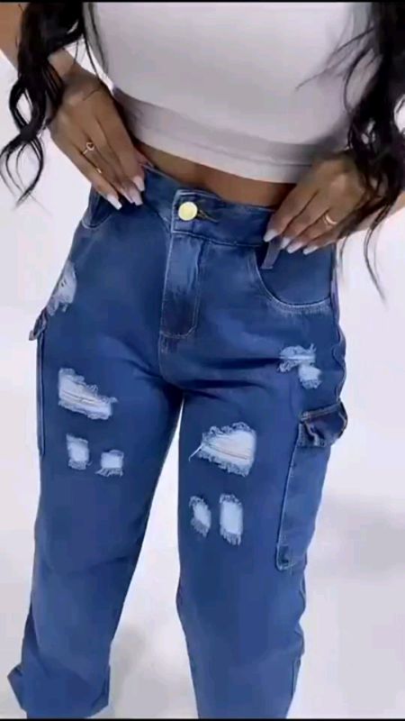calça cargo jeans feminina #calça #femenina #cargo #calçacargo #jeans
