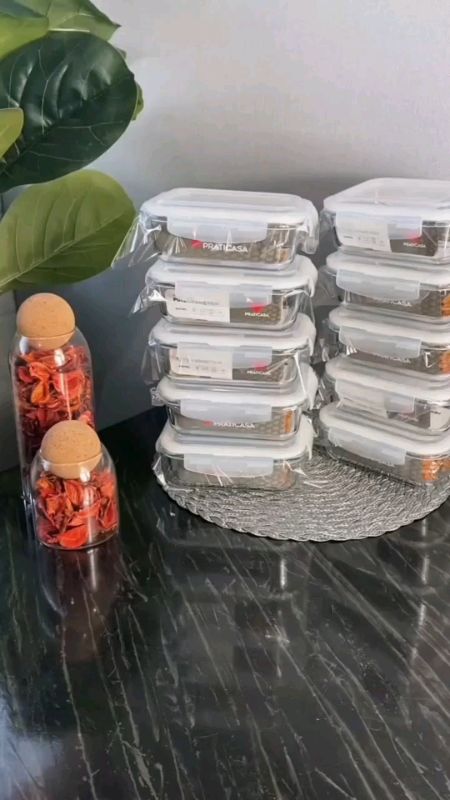 Organize sua alimentação com praticidade! Pote hermético de vidro perfeito para sua marmita.#PoteDeVidro #marmita