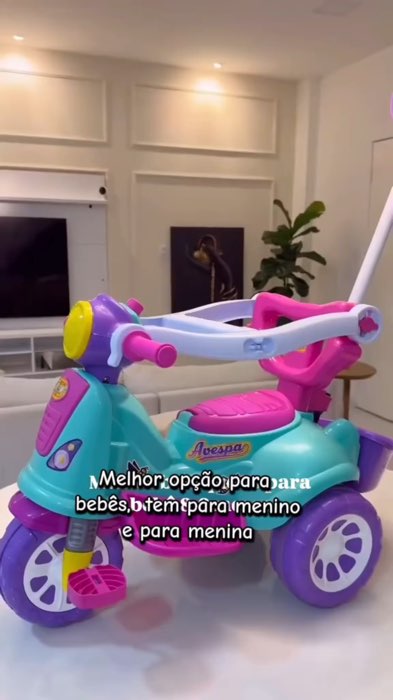 Triciclo Infantil com Haste e Barra de Proteção Avespa Motoca #triciclo #motoca #tricicloinfantil