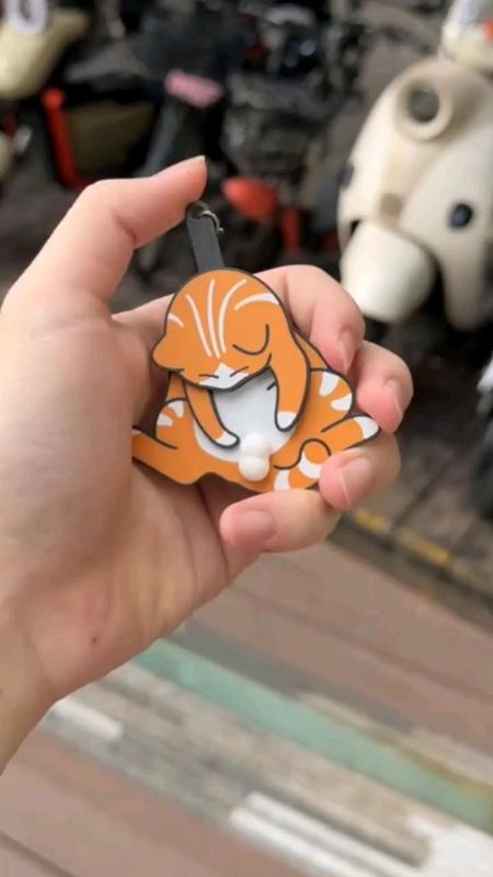 Pingente De Gato Engraçado,Acessórios De Bolsa Chaveiro Giratório. #pingente #gato #acessórios #chaveirogiratorio