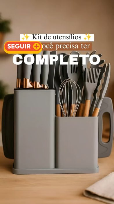 ￼Kit 19 Peças Jogo de Utensílios Para Cozinha em Silicone Com Cabo de Madeira Completo 🔥#ShopeeVideo #ShopeeAchados #cozinha #utilidades #CasaPrática