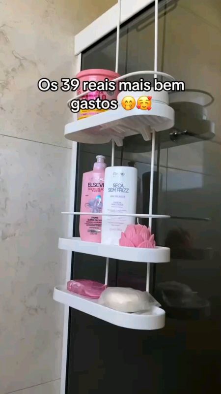 Porta shampoo para box ,perfeito para organizar suas coisinhas ?#portashampoo #banheiro #prateleira #suporte #suporteparabanheiro #portashampoo