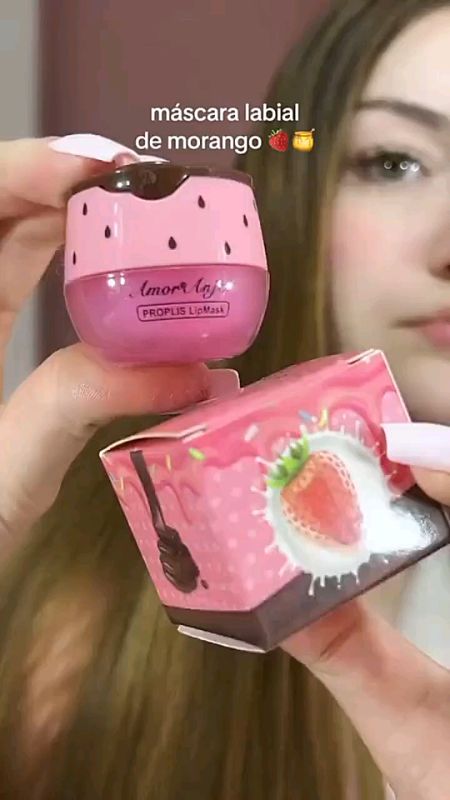 #máscara #labial #de #mel #sabor #morango #e #chocolate #hidratação #profunda