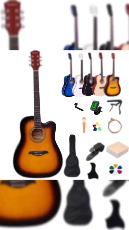 Violão Acústico 38 Polegadas 6 Cordas - Leve, Madeira, Várias Cores Iniciantes Aulas Ensaio Banda #violãoacústico #violão