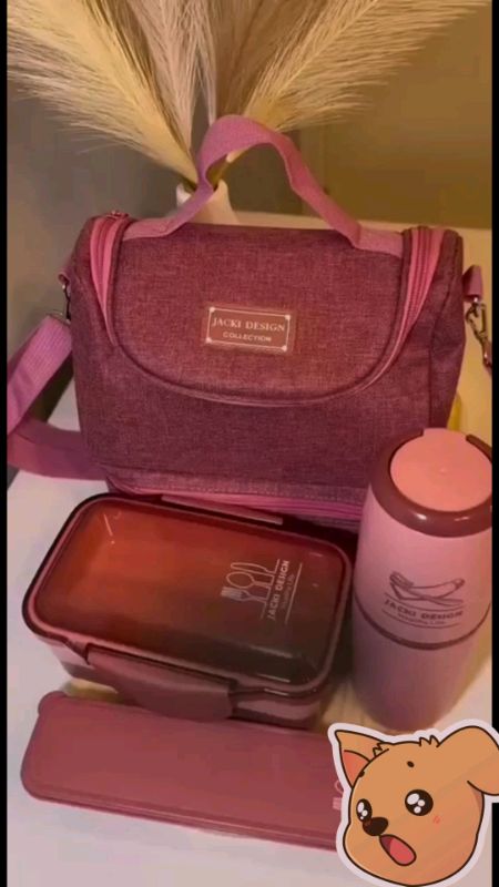 Kit de bolsa térmica com 2 compartimentos, porta escova,marmita,copo,porta talheres o kit completo #kitmarmita #kitbolsatermica #portaescova #marmita
