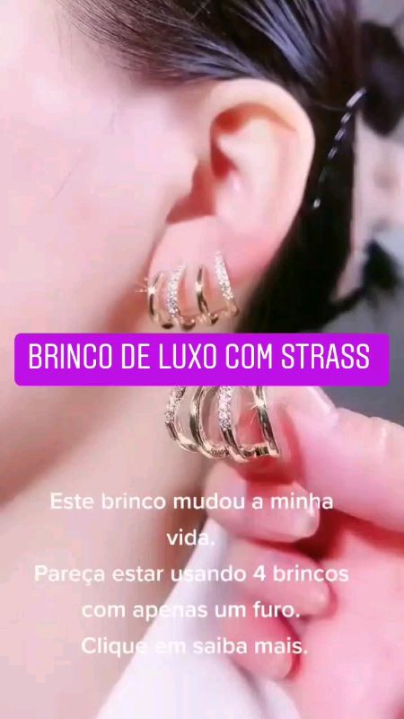 Brinco Vintage Elegantes Com Strass.  #brincocomstrass #brinco #acessoriosfemininos #modafeminina #brincovintage