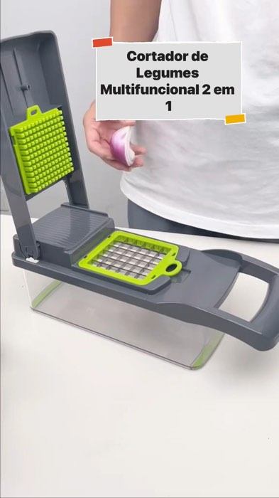 Esse cortador de legumes facilita MUITO na cozinha 😍 #achadinhosshopee #shopee #utilidadesdomesticas #cozinhapratica #cortadordelegumes #fatiadordele