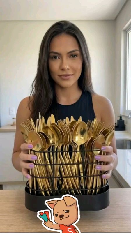 #24 Pcs #LouçA De Aço #InoxidáVel Colher De Sobremesa #Dourada / #Luxuoso