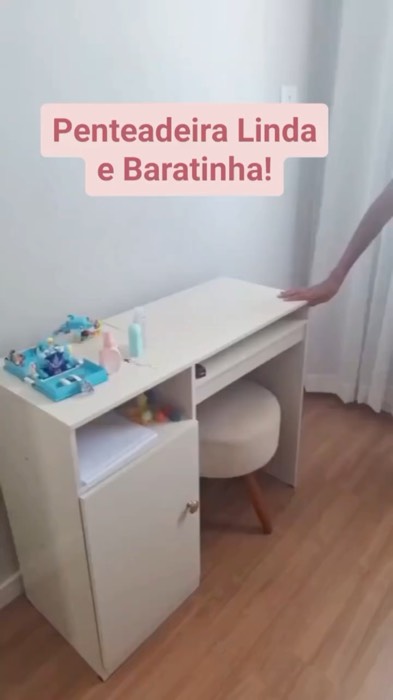 Penteadeira Compacta com Espelho #PenteadeiraCompactaEspelho #penteadeira #compacta #espelho #decoracao #decor #quarto