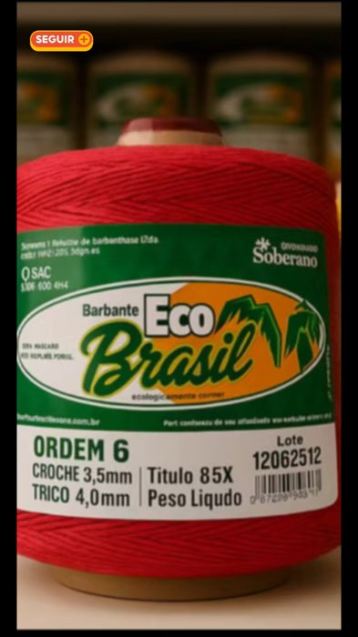 Barbante Eco Brasil 1 kg fio 6 #barbante #linha #ecoBrasil #Crochê #tapete #barbanteecobrasil #Soberano