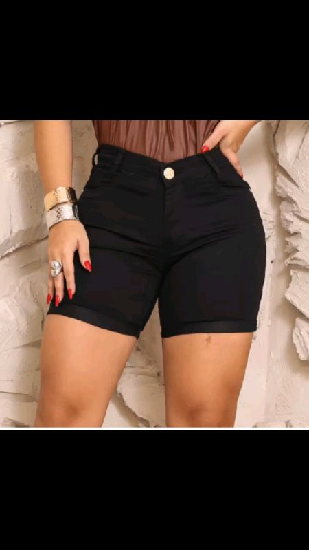 Bermuda Meia Coxa Feminina Cintura Alta com Lycra Empina Bumbum #bermudameiacoxa #bermudacinturaalta #bermudacomlycra