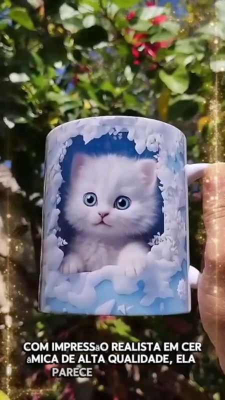 ✨️Lindas Canecas de Gatinhos 3D.✨️#canecadegato #caneca #caneca3d #gateiros #gatosfofos #decoracao #cozinha #coleção #minhacasa #meular